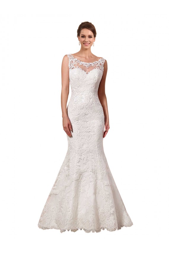 Chapel Train Long Ivory Sleeveless Mermaid Sexy Wedding Dress Leeds