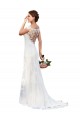 Chapel Train White Sleeveless Sheath Sexy Wedding Dress Leeds