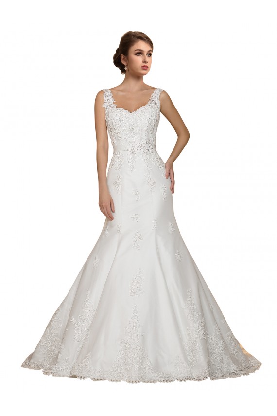 Chapel Train Ivory Cap Sleeves Mermaid Wedding Dress Leeds