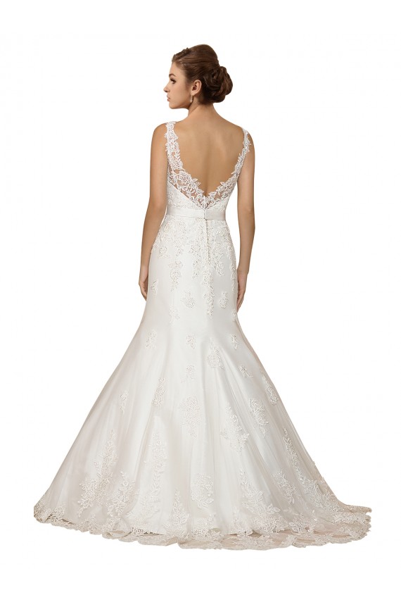 Chapel Train Ivory Cap Sleeves Mermaid Wedding Dress Leeds