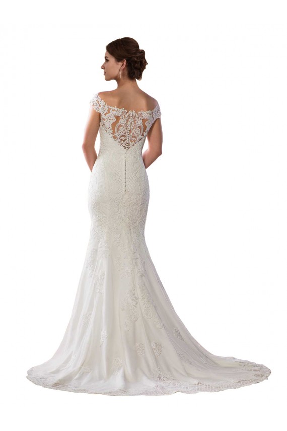 Chapel Train Ivory Cap Sleeves Mermaid Boho Wedding Dress Leeds