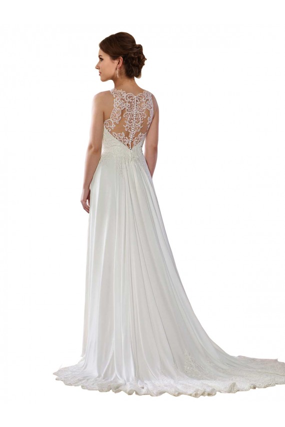 Sweep Train Ivory Sleeveless A-Line Boho Wedding Dress Leeds