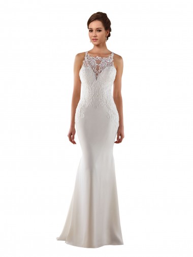 Sweep Train Ivory Sleeveless Mermaid Modern Wedding Dress Leeds
