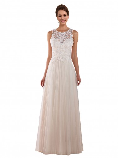 Chapel Train Ivory Sleeveless A-Line Boho Wedding Dress Leeds