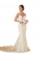 Chapel Train Ivory Sleeveless Mermaid Keyhole Back Modern Wedding Dress Leeds