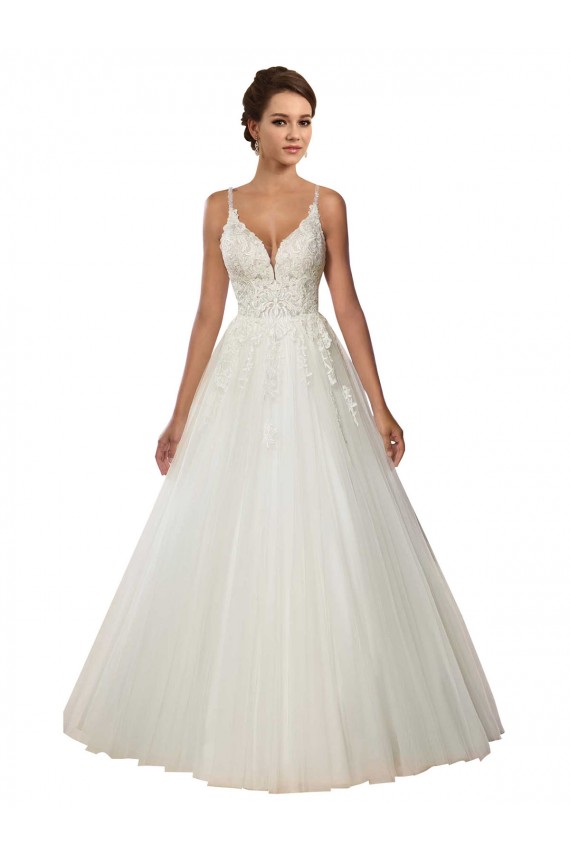 Chapel Train Ivory Sleeveless Ball Gown Boho Wedding Dress Leeds