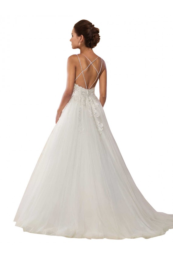 Chapel Train Ivory Sleeveless Ball Gown Boho Wedding Dress Leeds