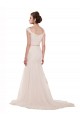 Chapel Train Ivory Sleeveless Mermaid Tulle Beach Wedding Dress Leeds