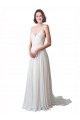 Chapel Train Ivory Sleeveless A-Line Soft Chiffon & Lace Beach Wedding Dress Leeds