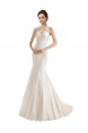 Chapel Train Long Ivory Sleeveless Mermaid Wedding Dress Leeds