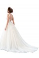 Cathedral Train Ivory Sleeveless A-Line Beach Wedding Dress Leeds