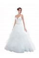 Chapel Train White Sleeveless Ball Gown Beach Wedding Dress Leeds