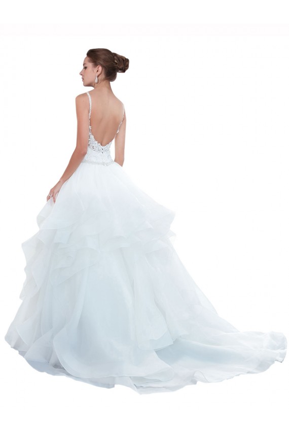 Chapel Train White Sleeveless Ball Gown Beach Wedding Dress Leeds