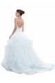 Chapel Train White Sleeveless Ball Gown Beach Wedding Dress Leeds
