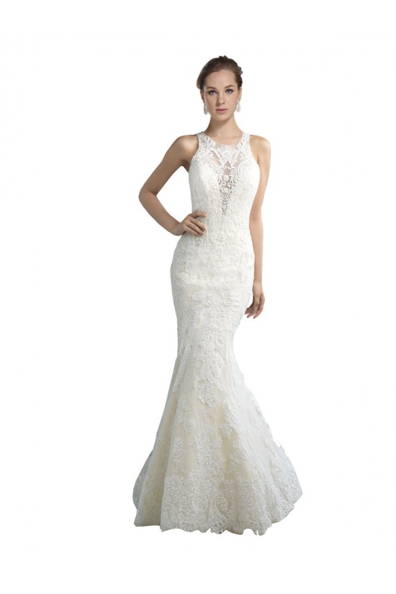 Chapel Train Ivory Sleeveless Mermaid Beach Wedding Dresses Leeds