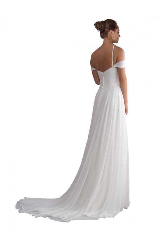 Sweep Train Ivory Sleeveless A-Line Beach Wedding Dress Leeds