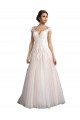 Cathedral Train Ivory & Champagne Cap Sleeves A-Line Beach Wedding Dress Leeds