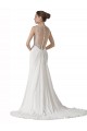 Chapel Train White Sleeveless Sheath Beach Wedding Dress Leeds