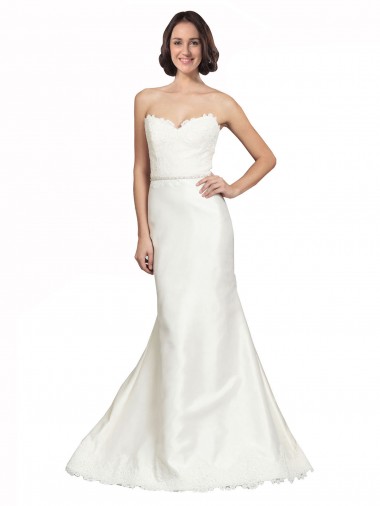 Chapel Train Ivory Sleeveless Trumpet Wedding Dress Leeds