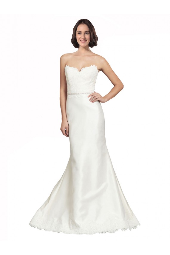 Chapel Train Ivory Sleeveless Trumpet Wedding Dress Leeds