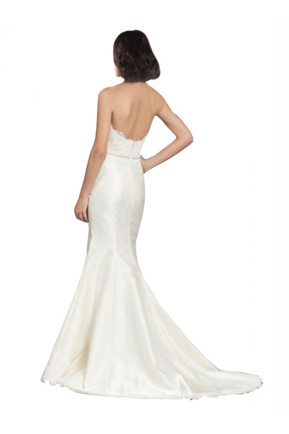Chapel Train Ivory Sleeveless Trumpet Wedding Dress Leeds