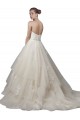 Chapel Train Ivory Sleeveless Ball Gown Low Back Wedding Dress Leeds