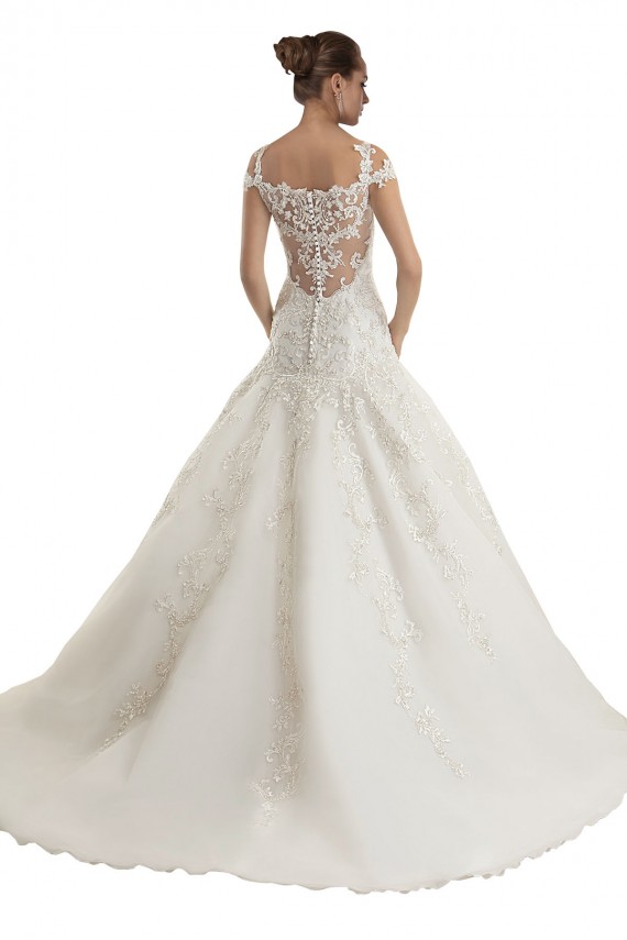 Sweep Train Ivory Sleeveless Mermaid Tulle & Lace Wedding Dress Leeds