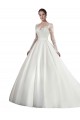 Cathedral Train White Long Sleeves A-Line Wedding Dress Leeds