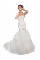 Chapel Train White Sleeveless Mermaid Wedding Dress Leeds