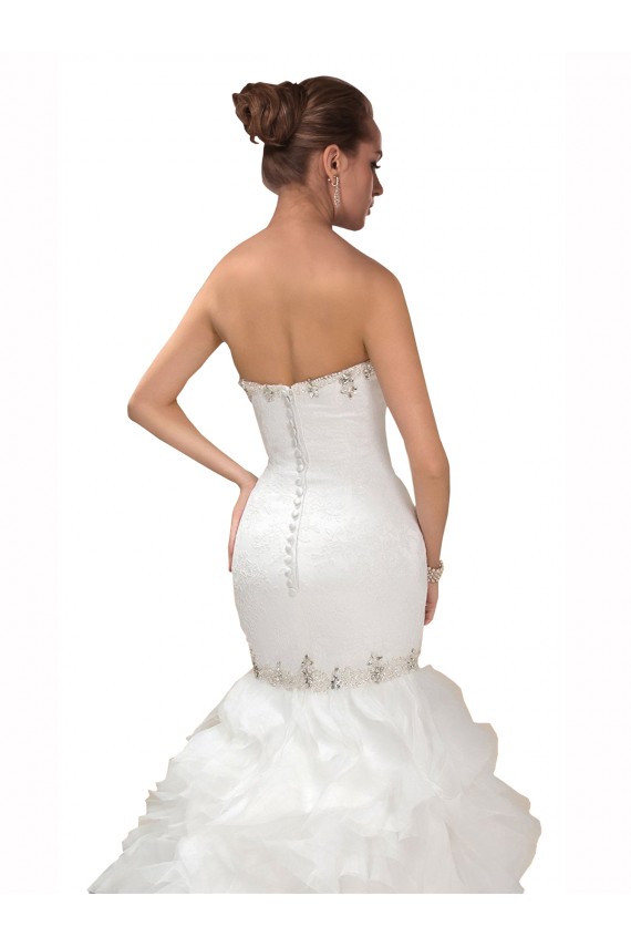 Chapel Train White Sleeveless Mermaid Wedding Dress Leeds