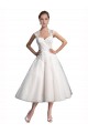 Tea Length Ivory Sleeveless A-Line Beach Wedding Dress Leeds