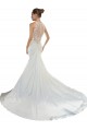 Chapel Train Ivory Sleeveless Mermaid Beach Wedding Gowns Leeds