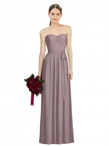 Long Dusty Rose Sleeveless A-Line Bridesmaid Dress Leeds