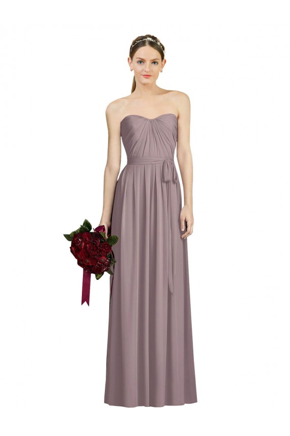 Long Dusty Rose Sleeveless A-Line Bridesmaid Dress Leeds