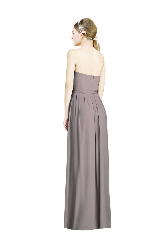 Long Dusty Rose Sleeveless A-Line Bridesmaid Dress Leeds
