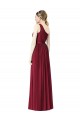 Long Burgundy Sleeveless A-Line Bridesmaid Gown Leeds