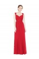 Long Red Sleeveless A-Line Side Front Slit Bridesmaid Dress / Evening Dress Leeds