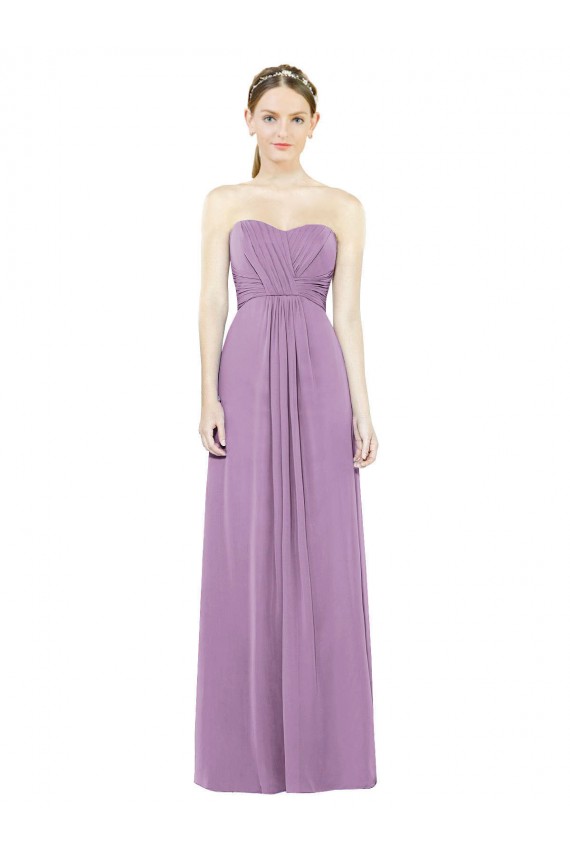 Long Dark Lavender Sleeveless A-Line Bridesmaid Dress Leeds