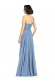Long Dusty Blue Sleeveless A-Line Soft Chiffon Formal Dress / Bridesmaid Dress Leeds
