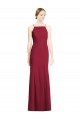 Long Burgundy Sleeveless Mermaid Soft Chiffon Bridal Party Dress Leeds