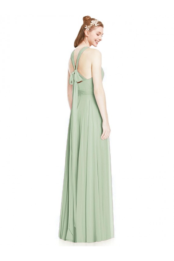 Long Sage Sleeveless A-Line Bridesmaid Dress / Evening Dress Leeds