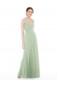 Long Sage Cap Sleeves A-Line Formal Dress / Bridesmaid Dress Leeds