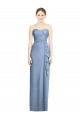 Long Dusty Blue Sleeveless Sheath Front Slit Bridesmaid Dress Leeds