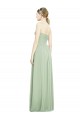 Long Sage Sleeveless A-Line Open Back Bridesmaid Dress Leeds