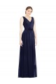 Long Dark Navy Sleeveless A-Line Bridesmaid Gowns Leeds