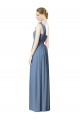 Long Dusty Blue Sleeveless A-Line Bridesmaid Dress Leeds