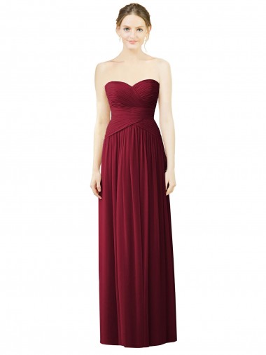 Long Burgundy Sleeveless A-Line Evening Dress / Bridesmaid Dress Leeds