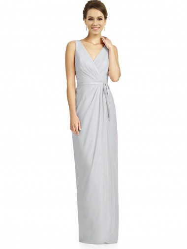 Long Frost Sleeveless Sheath V-Back Bridesmaid Dress Leeds