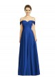 Long Royal Blue Cap Sleeves A-Line Semi Formal Evening Dress / Bridesmaid Dress Leeds