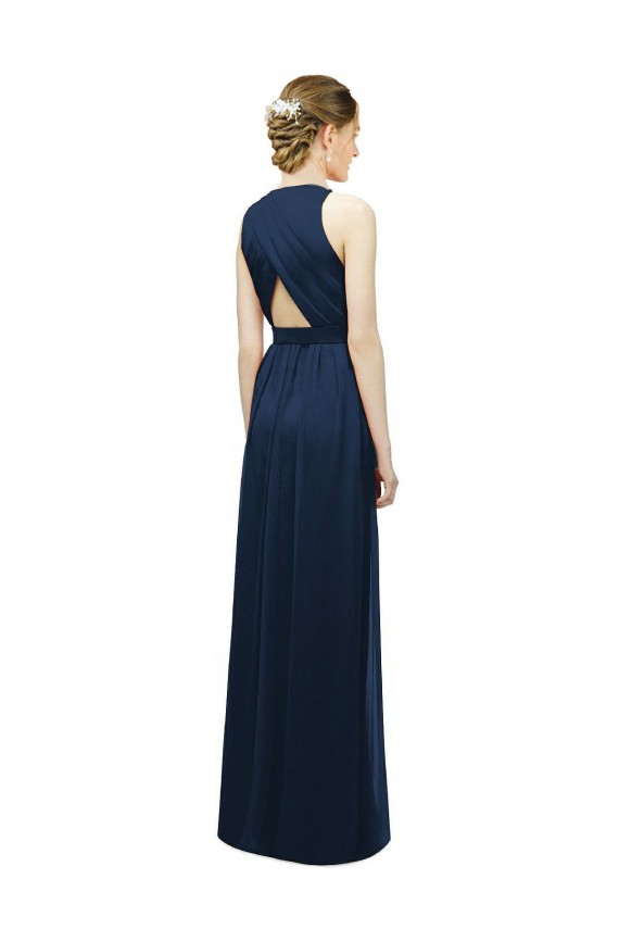 Long Salmon Sleeveless A-Line Bridesmaid Dress Leeds